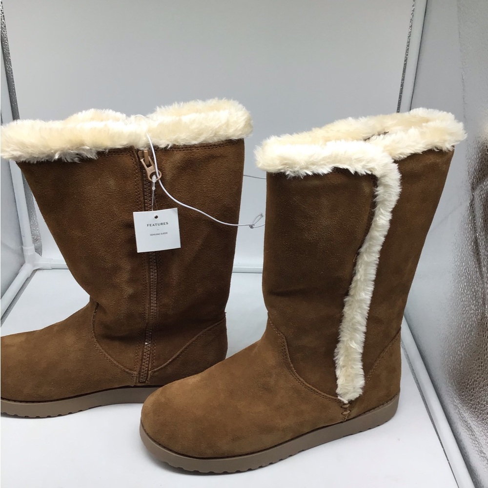 Universal Thread Carmel Brown Suede Tall Faux Fur Boot - Picture 8 of 9